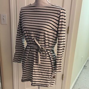 Seraphine Maternity/nursing Black and White Striped Long Sleeve Tunic
